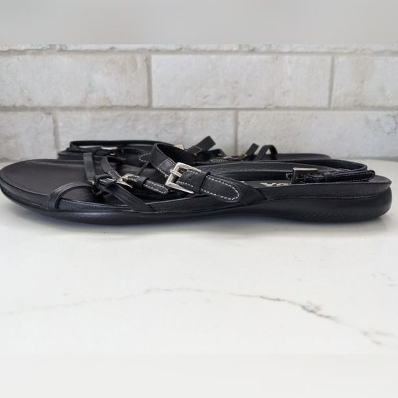 PRADA black nappa leather buckle strappy sandals - Picture 8 of 12